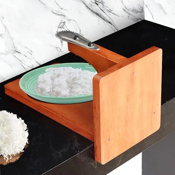 Coconut Scraper Chirava with Place-It-Anywhere Design, Premium Wooden Body
